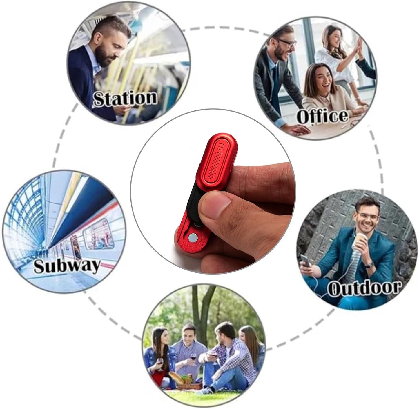 Mini Fidget Slider, Metal Card Fidget Slider Fidget Keychain Fidget Blocks Kit Adult Anxiety Anti Stress (#1 - Red)