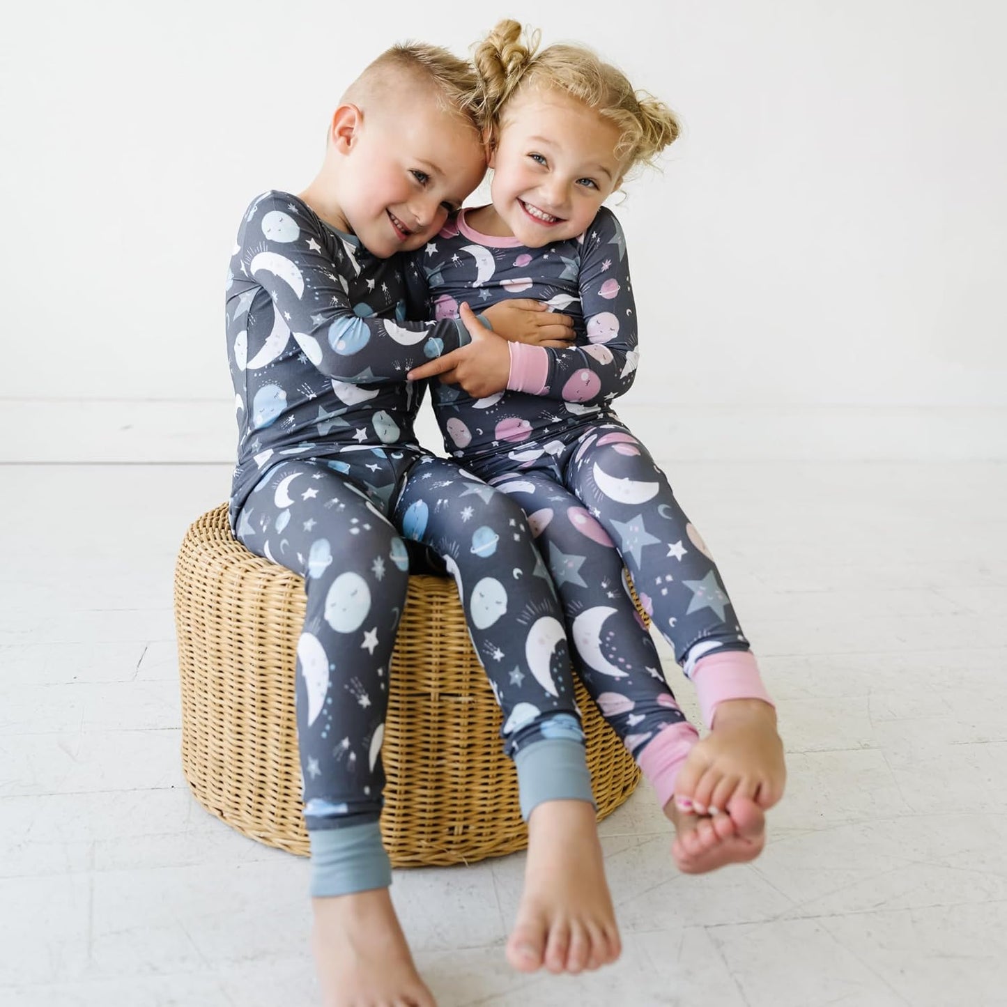 Little Sleepies Two-Piece Pajama Set for Boys & Girls, Soft Viscose from Bamboo Toddler Pajamas for Kids, Family Matching PJs