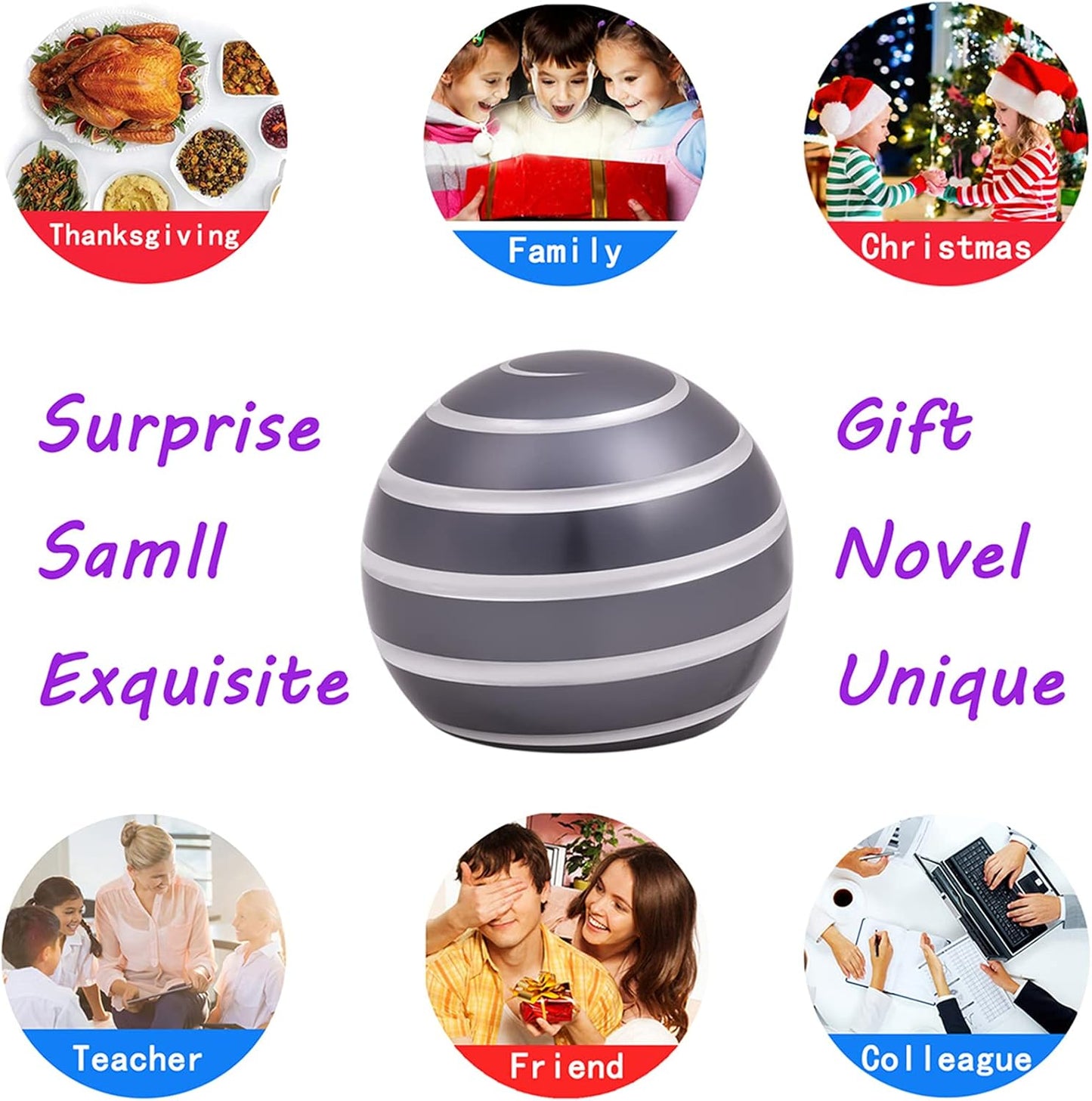 Desk-Fidget-Toys for Kinetic-Toy: Cool-Gadgets Cool-Stuff for Adults Kids Teens, Spinning Up to 180 Seconds, Stress Relief Toy for Christmas Optical-Illusion Gift for Office School Home Women Men