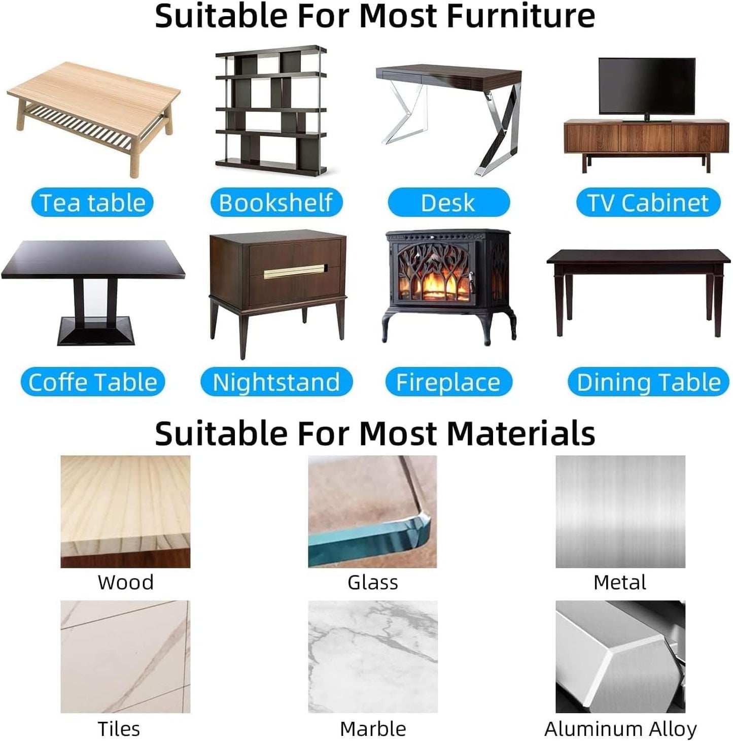 2Pack Clear Edge Protector Strip, 1.18in x 9.84FT(19.68FT Total), Sharp Edge Wrap Cover Tape, Self Adhesive Protective Bumper Guards for Cabinet Door Desk Glass Table Furniture, Kitchen Countertop