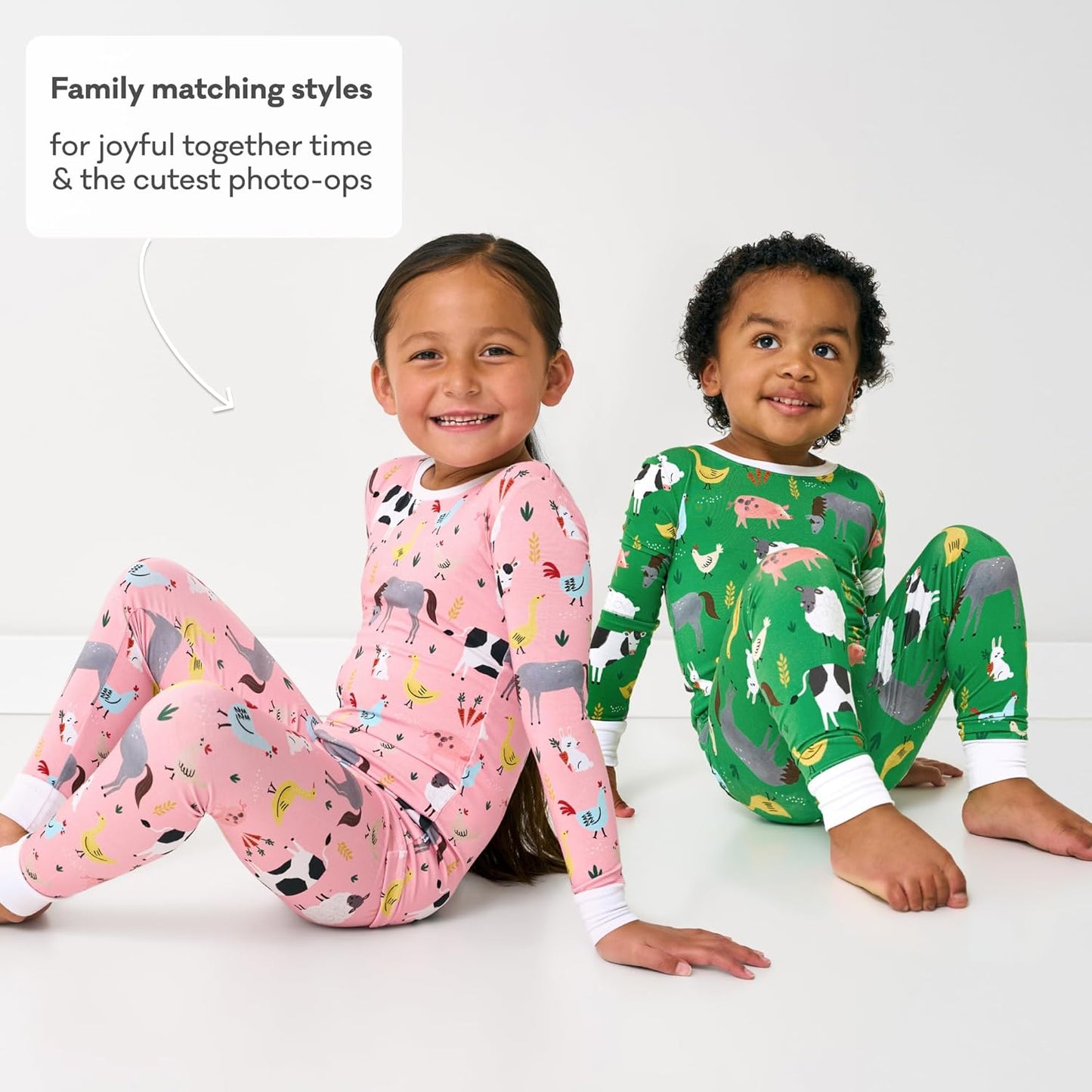 Little Sleepies Two-Piece Pajama Set for Boys & Girls, Soft Viscose from Bamboo Toddler Pajamas for Kids, Family Matching PJs