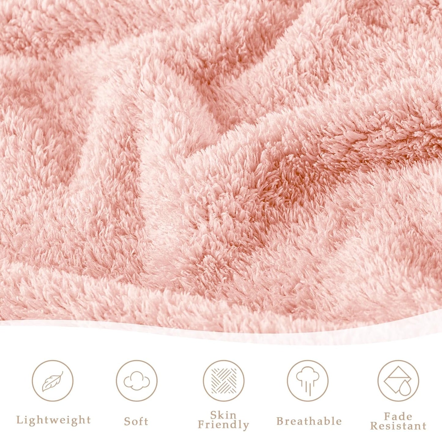 Exclusivo Mezcla Fleece Blanket for Couch, Soft and Cozy King Blankets for Women Men Girls Kids, Suitable for All Seasons, Light Pink, 90x104 Inches