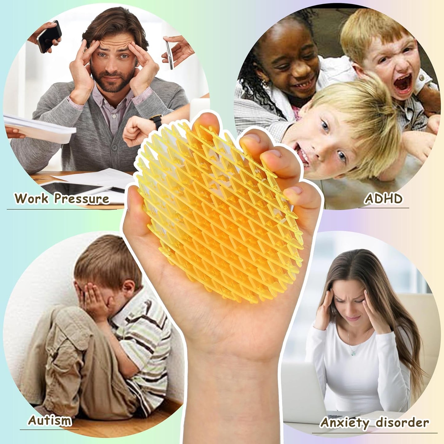 Fidget Worm Toy, 12*12CM 3D Elastic Fidget Toy Relieving Stress Boredom, Stress and Anxiety Relief Calming Fidgets Desk Toys for Adults,Ideal Gifts (Blue)