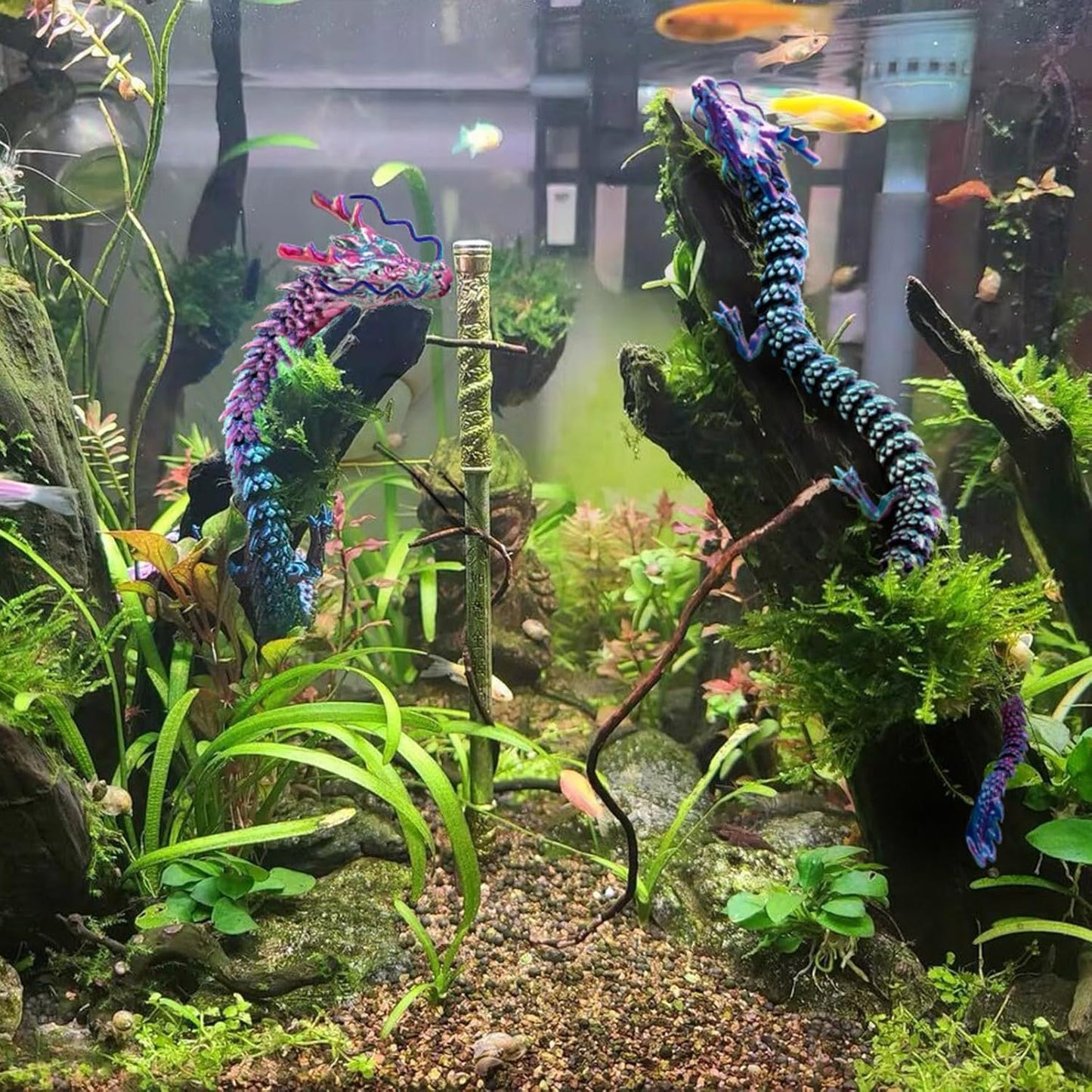 3D Printed Dragon, 17.7 Inch Articulated Dragon, Crystal Dragon, Dragon Fidget Toy, Home Office Decor Executive Desk Toys (RDGD)