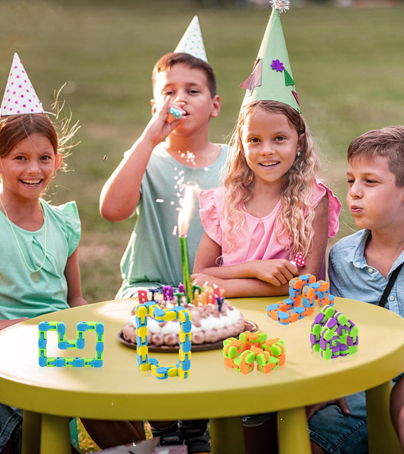 Ganowo 24 Pack Wacky Tracks - Snap Click Fidget Toys for Kids Adults