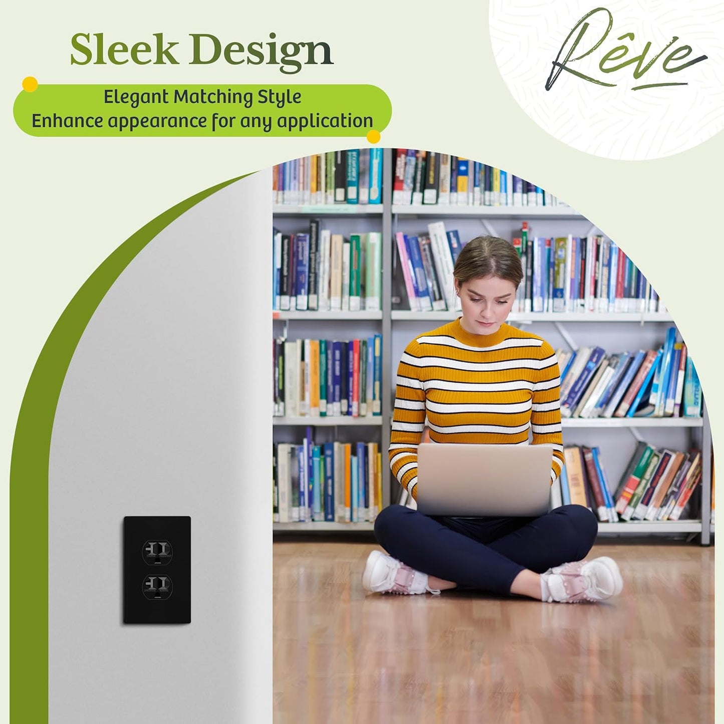 TG Screwless Duplex Wall Plate, Child Safe Receptacle Outlet Cover, Standard Size, 1-Gang 4.68" x 2.93", Unbreakable Polycarbonate Thermoplastic, UL Listed, SP-S1-BK, Glossy, Black