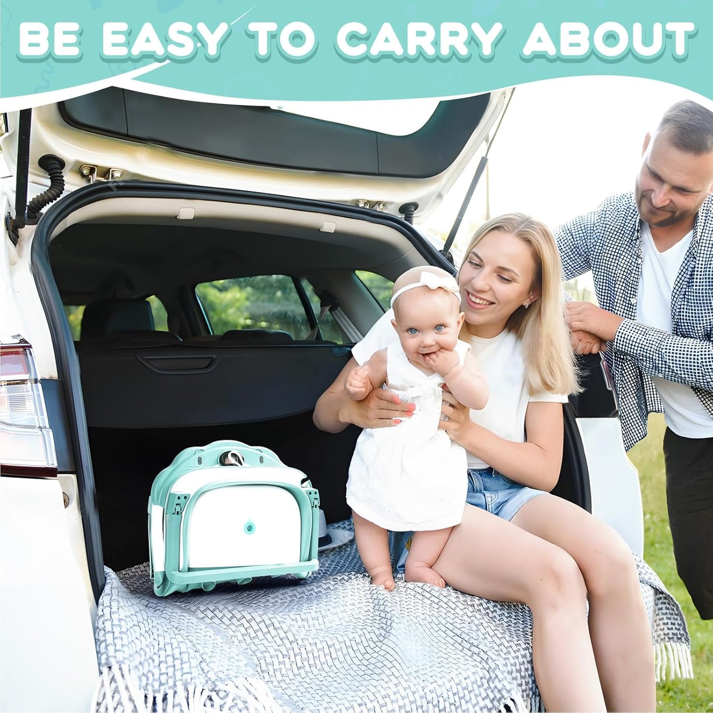 Baby Bathtub,Collapsible Baby Bath Tub with Thermometer & Soft Floating Cushion,Portable Travel Baby Bathtubs for Newborns to Toddlers 0-36 Months(Bear Green)