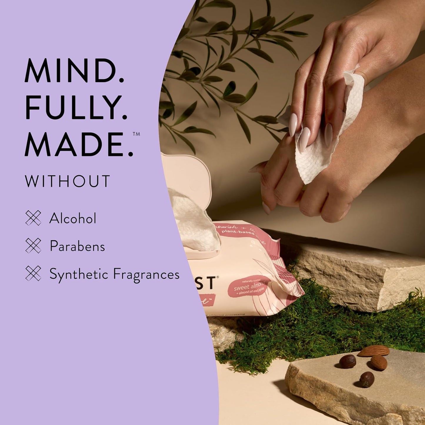 The Honest Company Calm + Cleanse Naturally Scented Wipes | Cleansing Multi-Tasking Wipes | 99% Water, Plant Based, Hypoallergenic | Lavender, 240 Count