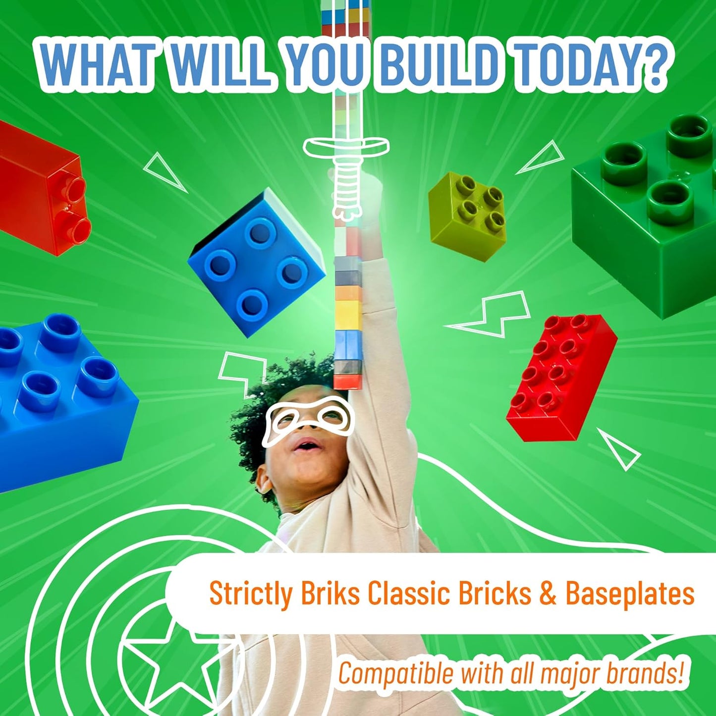 Strictly Briks Classic Bricks Starter Kit, Sand, 96 Pieces, 2x4 Studs, Building Creative Play Set for Ages 3 and Up, 100% Compatible with All Major Brick Brands