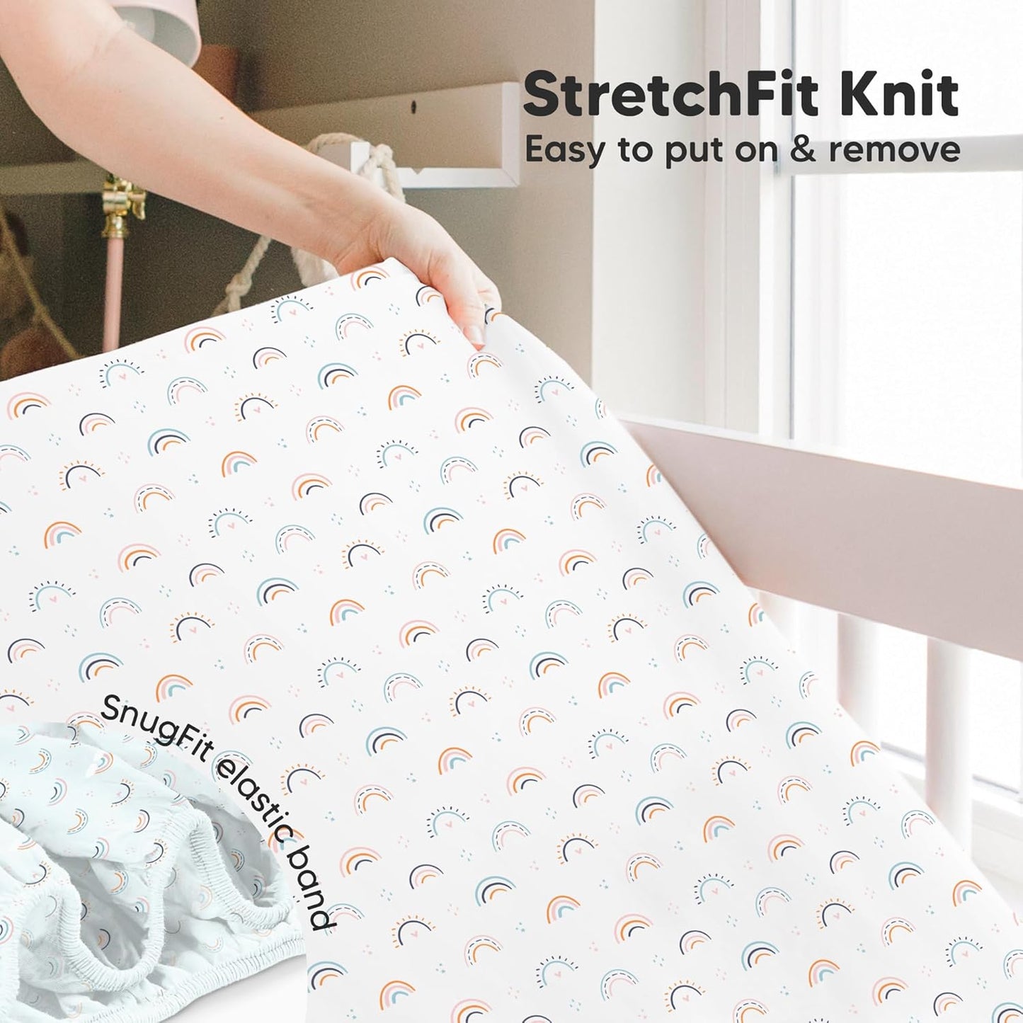 KeaBabies 2-Pack Baby Crib Sheets for Boys, Girls - 52x28 Viscose Derived from Bamboo Toddler Bed Sheets Neutral, Fitted Crib Mattress Cover for Standard Baby Bedding, Soft & Cozy (Cosmo)