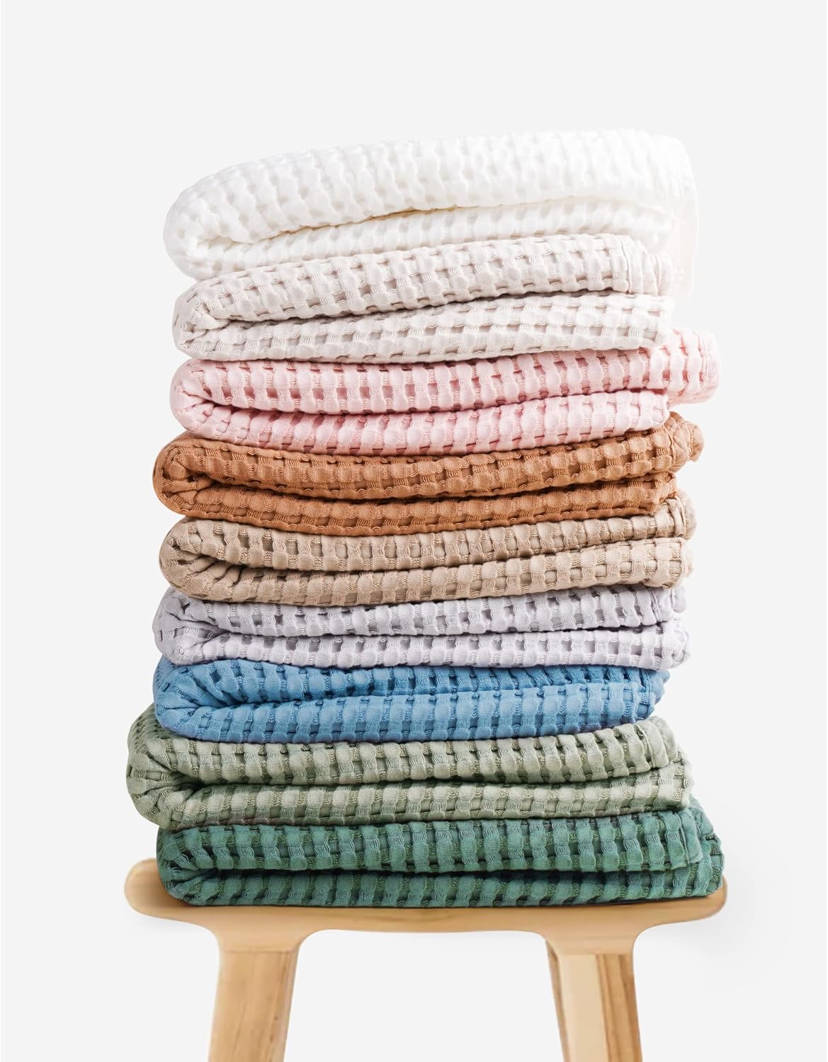 Konssy Waffle Baby Blanket - Soft & Cozy Nursery Swaddle Blanket, Lightweight Toddler Throw for Boys & Girls, Ideal for Wrapping(Clay)