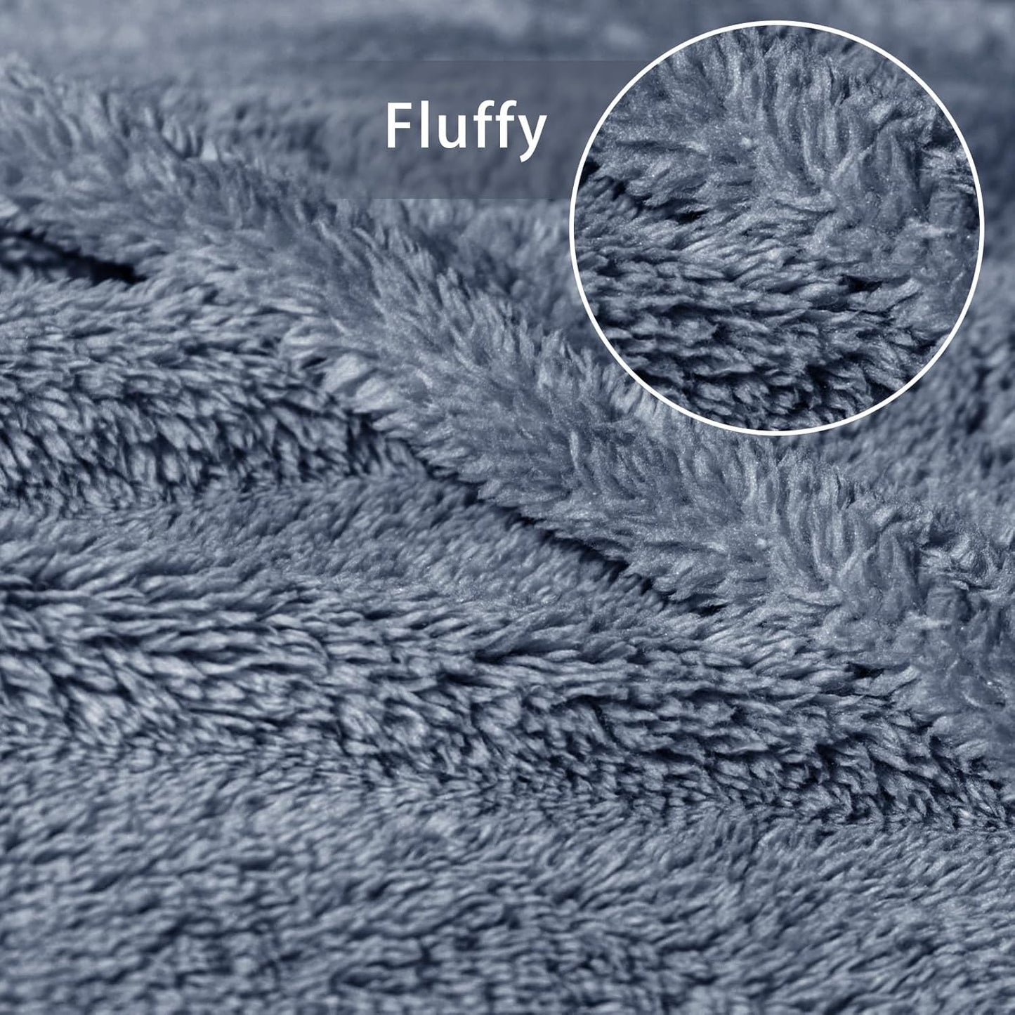 Exclusivo Mezcla King Size Flannel Fleece Blanket, Super Soft Velvet Plush Bed Blanket, Fuzzy Cozy and Warm for All Seasons, 90x104 Inches, Stone Blue