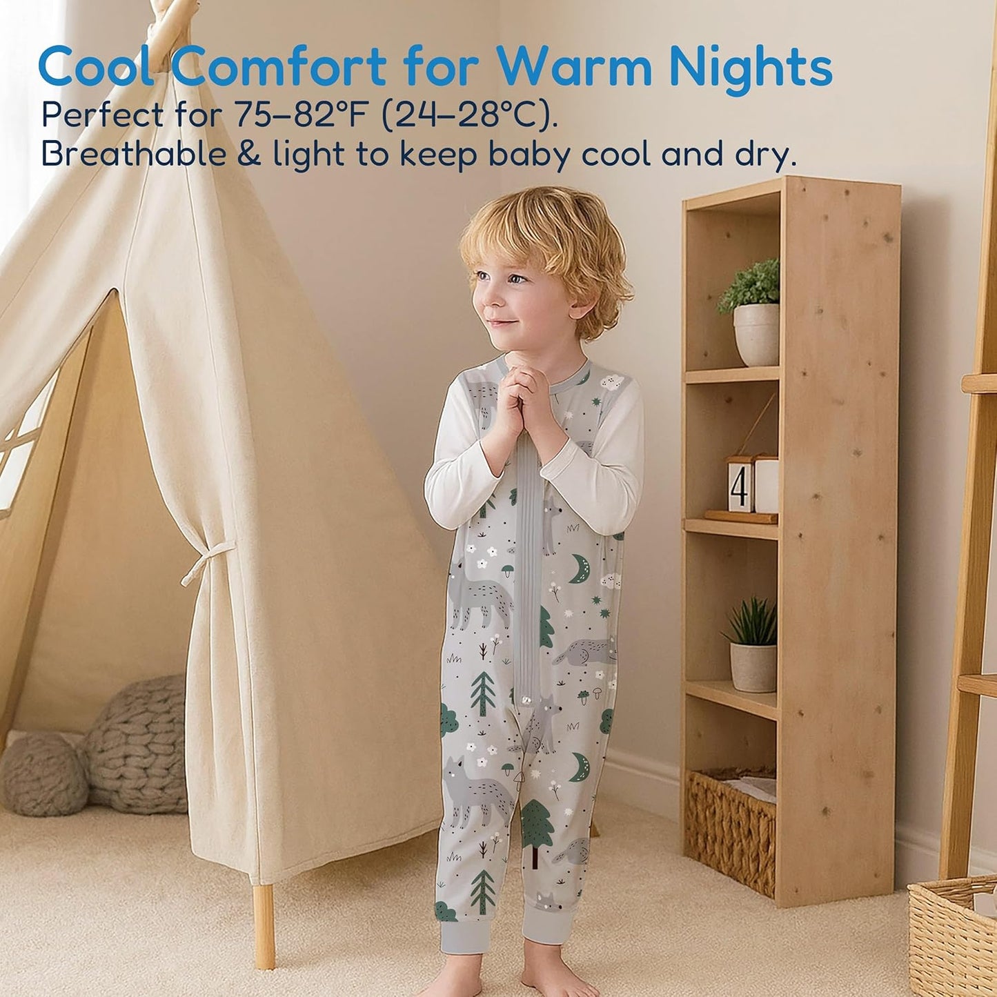 TotAha Toddler Sleep Sack with Legs, 0.5 TOG Light and Soft Baby Sleeping Bag, Walker Sleep Sack for Babies 12-24M, 2T-3T