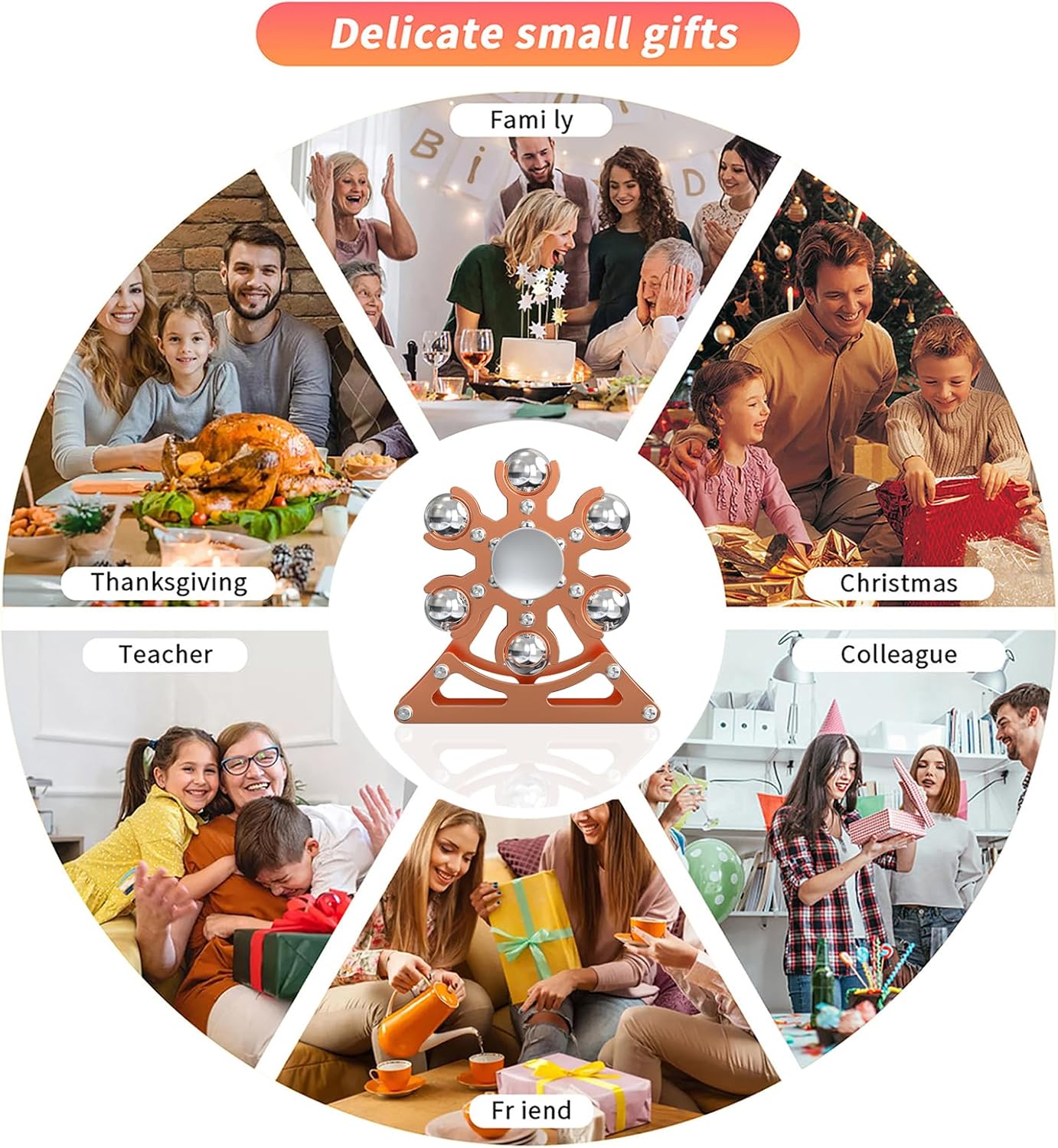 Desk-Fidget-Toys for Ferris-Wheels-Spinner: Metal Kinetic-Spinner 4mins, Cool-Gadgets for Kid Children Teen Adult EDC-Toy, ADHD Tools Cool-Stuff Stress Relief Gift for Office Home School Christmas