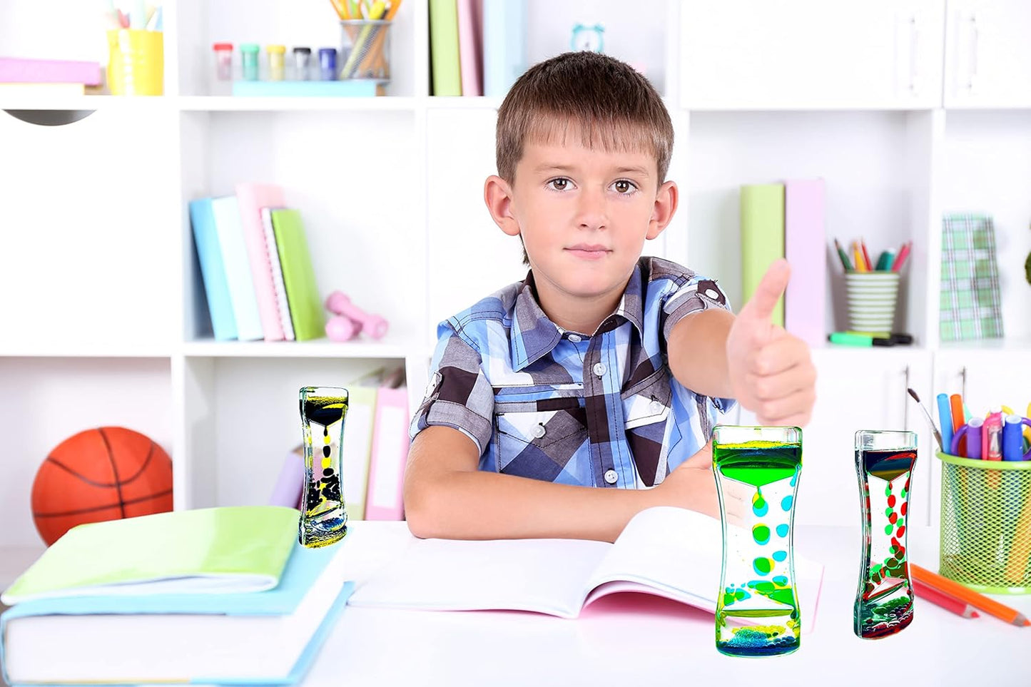 Liquid Motion Bubbler Timer Pack of 10 Hourglass Liquid Bubbler Sensory Toys ADHD Fidget Toy Anxiety Autism Toys Calm Relaxing Desk Toys