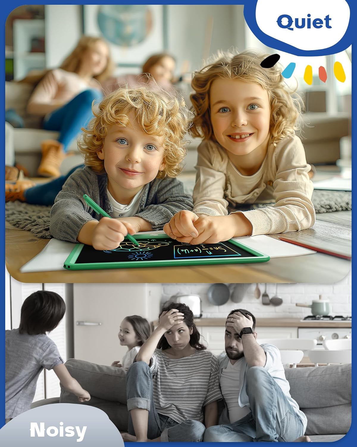 Bravokids 12 Inch LCD Writing Tablet for 3 Year Olds - Electronic Drawing Pad and Doodle Board as Educational Birthday Gifts for Girls and Boys (Green)