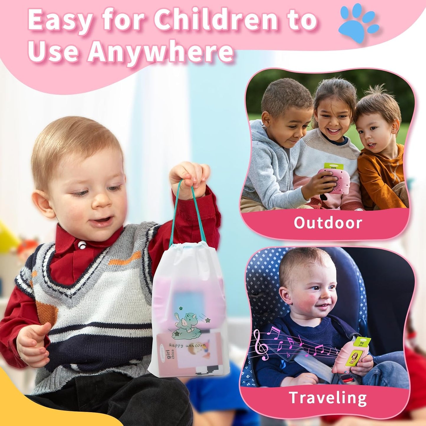 Toddler Toys Bilingual English and Spanish Talking Flash Cards for 1 2 3 4 5 6 Year Old Boys and Girls, Autism Sensory Toys for Autistic Children, Learning Educational Speech 250 Sight Words