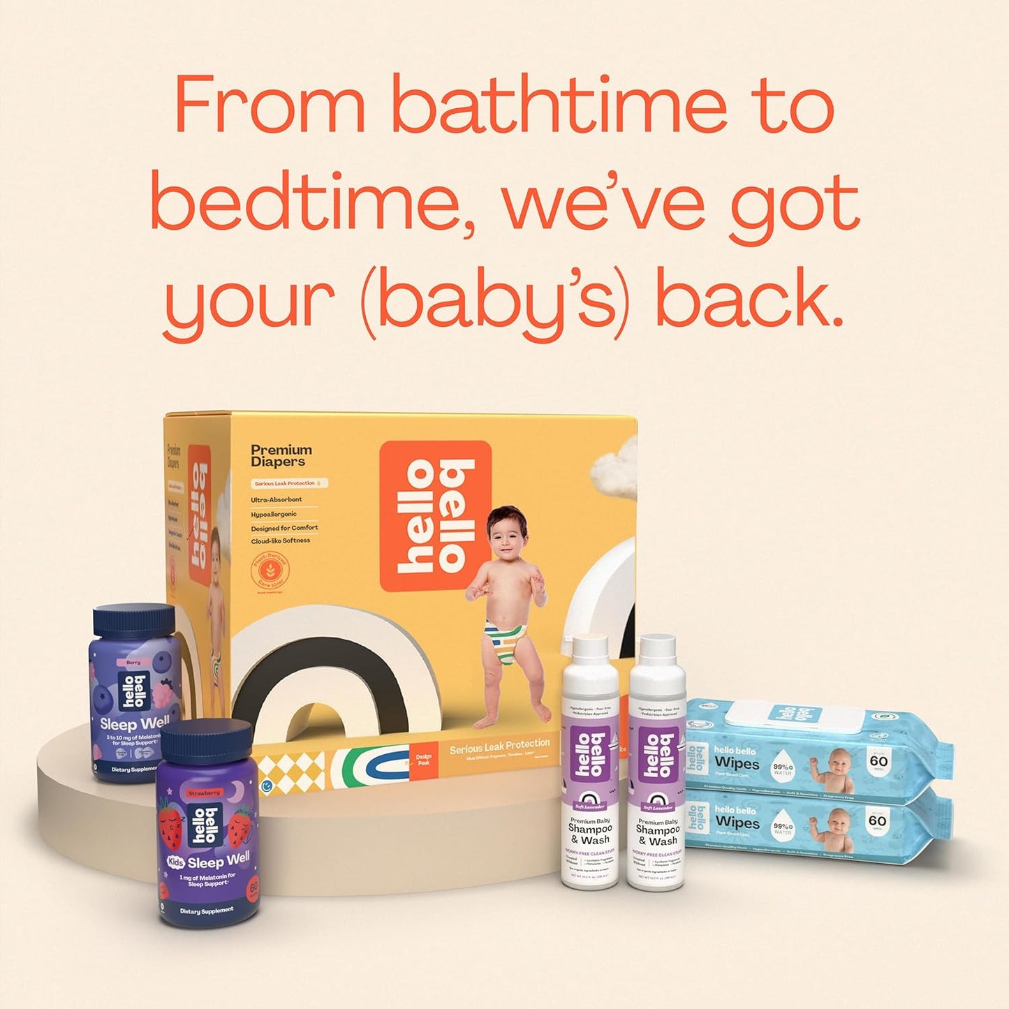 Hello Bello Premium Baby Diapers Size 1, 32 Count of Disposable, Extra-Absorbent, Hypoallergenic Baby Diapers with Snug and Comfort Fit, Alphabet Soup