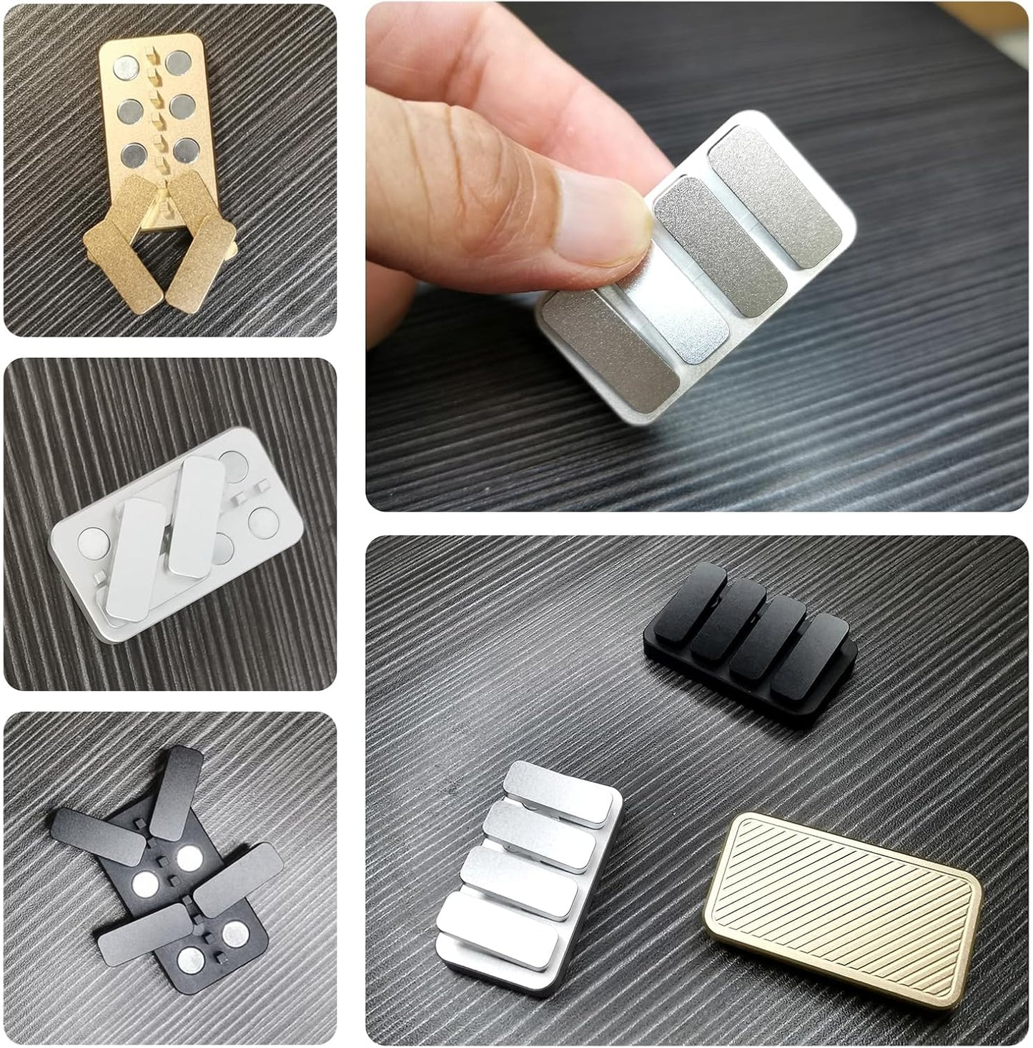 Premium Magnetic Metal Fidget Slider - EDC Haptic Clicker Stress Relief Toy for Adults, Anxiety & ADHD Relief, Pocket-Sized, Durable, Quiet Control, for Men & Women.(Gloden)