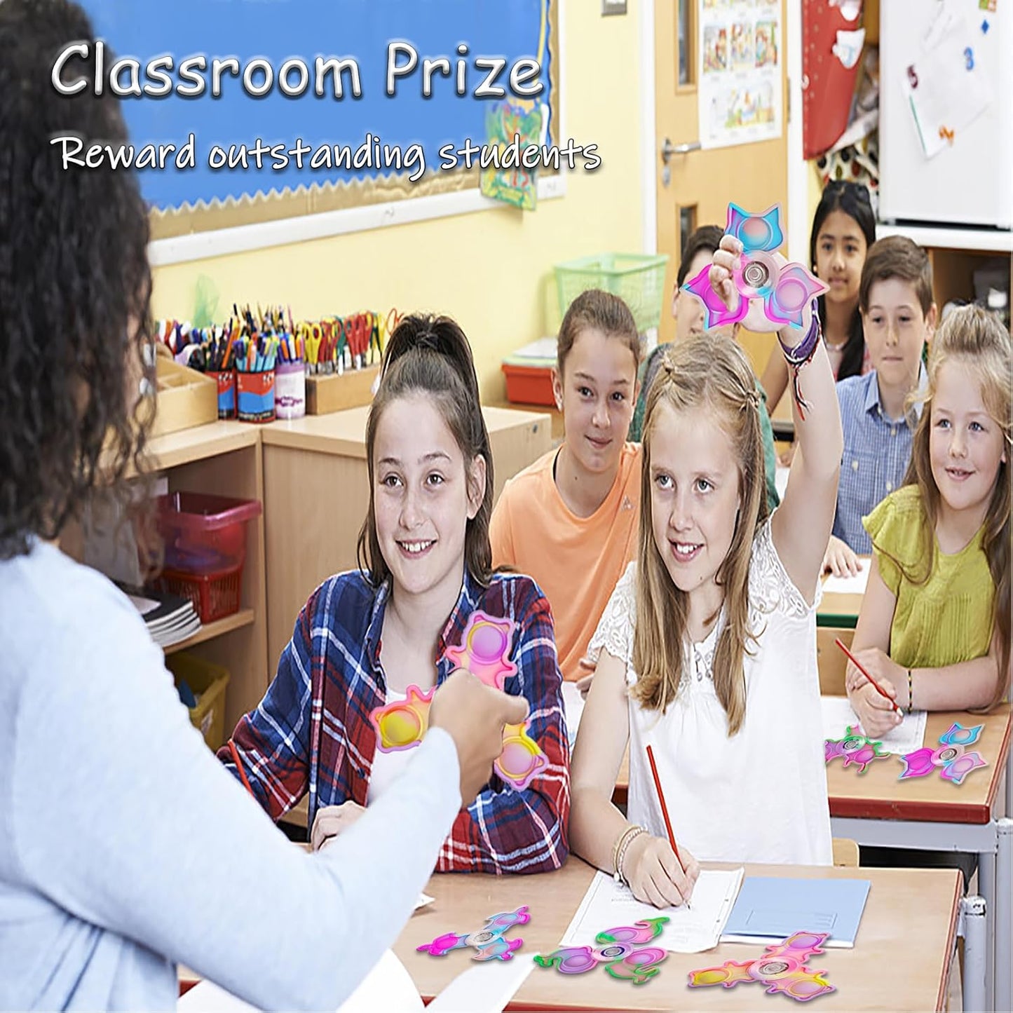 40 Pcs Pop Fidget Spinner Fidget Toys,Party Favors Supplies Birthday Gifts Goodie Bags Stuffers for Kids Adults,Sensory Toys for Anxiety ADHD Stress Relief,Carnival Treasure Box Toys Classroom Prizes