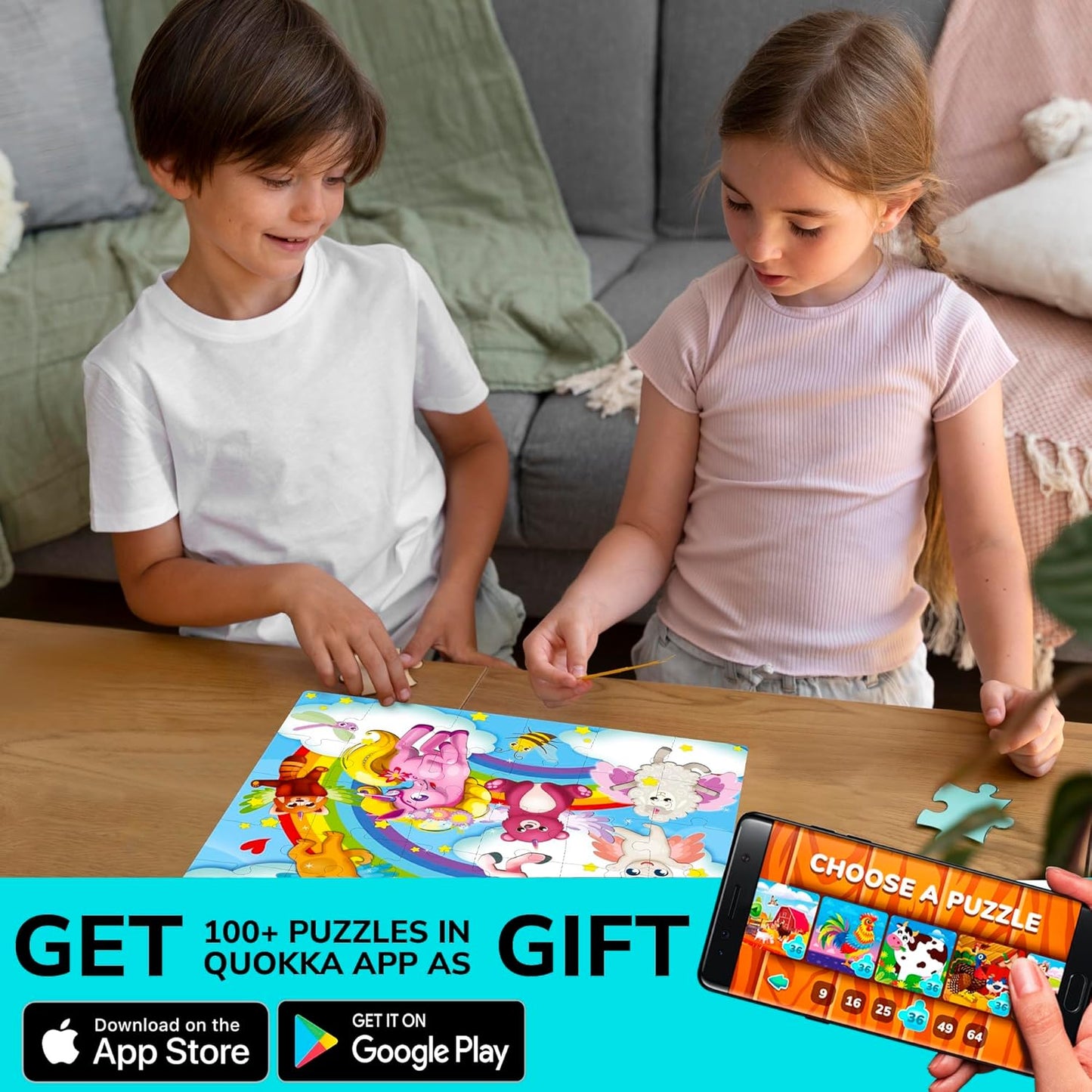 QUOKKA Puzzles for Toddlers 3-5 – 4 x 48 Pieces Puzzles for Kids Ages 3-4 – 12 Toy Learning Vert Girls for 4-6 – Jigsaw Game for Boy and Girl 3-5-7 Year Old