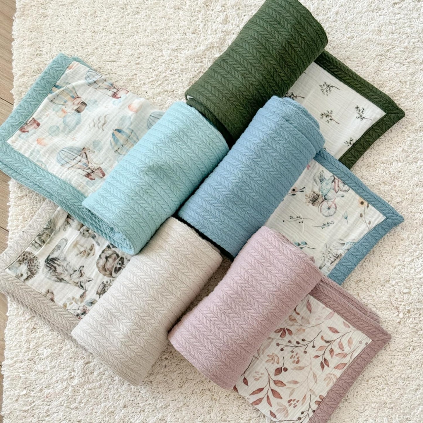 Personalized Baby Blanket with Name – Handmade 100% Organic Cotton Newborn Gift | Custom Knit Blanket for Boys, Girls, Kids & Baby Showers