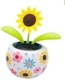 1Pc Sunflower Solar Dancing Decor for Car, Solar Decors,Solar Powered Swinging Animated Dancer Decor Office Desk Car, Funny Ornaments, Solar Power Kits,Learning and Education