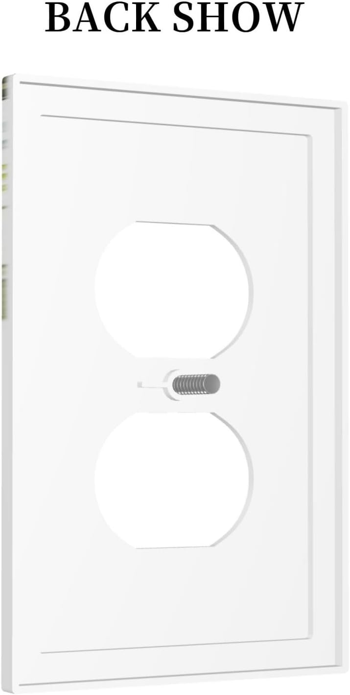 Outlet Covers Boho Farmhouse Flower Leaf Sage Green 1 Gang Duplex Wall Plate Decorative Switch Plates Electrical Receptacle Faceplate Light Switch Cover for Bedroom Cabin Decor