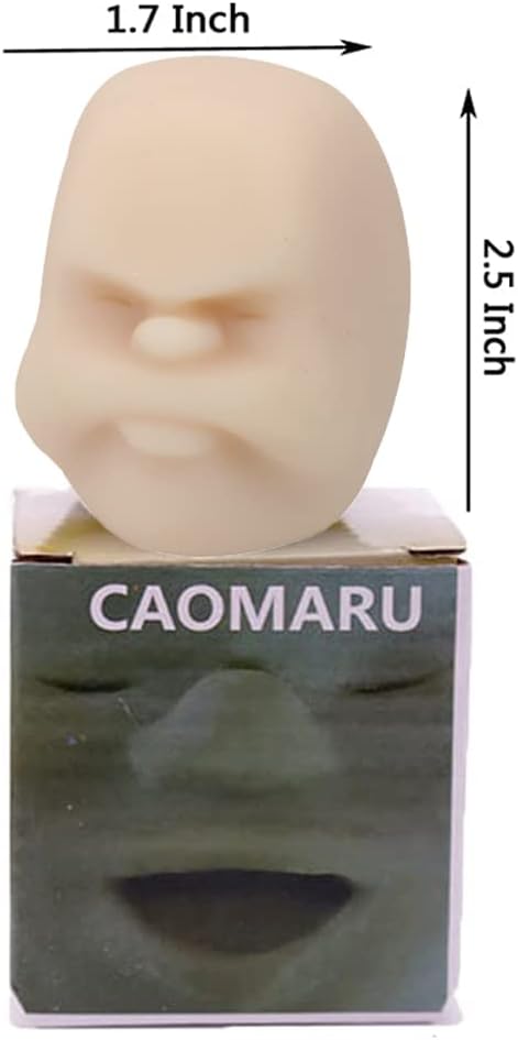 Anxiety Stress Release Fun Toys,Emotion Balls Fidget Toys for Pressures Relief Kneading Toys for All Age,Kids and Adults,Weird Face Bizarre Squeeze Toys. (White, Depressed)