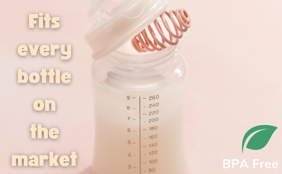 Bottle Whisk, Eliminate Clumps and Reduce Bubbles, 2-Pack,BPA Free Food Grade Silicone (Pink)