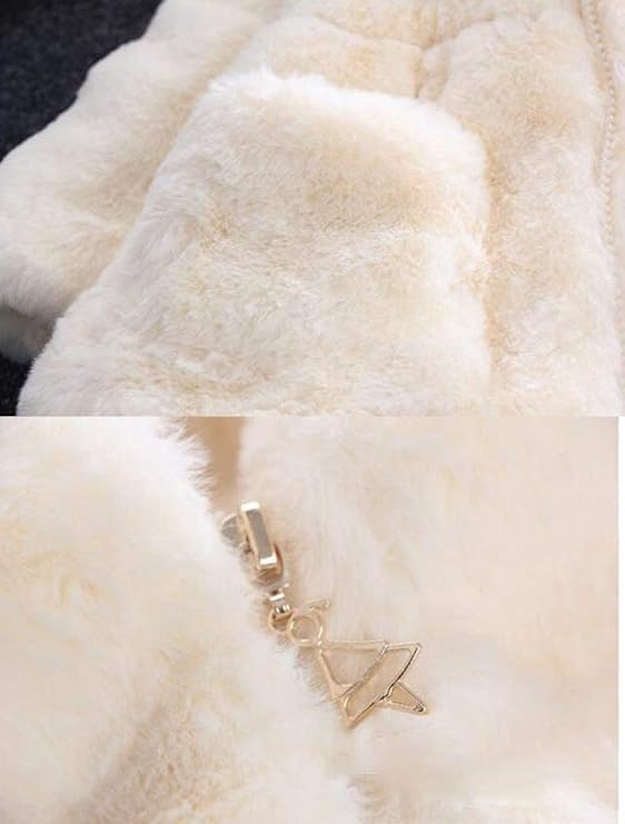 Mallimoda Girls Winter Warm Coats Ear Hooded Faux Fur Fleece Jacket