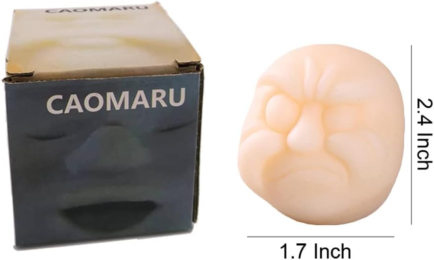 Anxiety Stress Release Fun Toys,Emotion Balls Fidget Toys for Pressures Relief Kneading Toys for All Age,Kids and Adults,Weird Face Bizarre Squeeze Toys (White,Grudge)