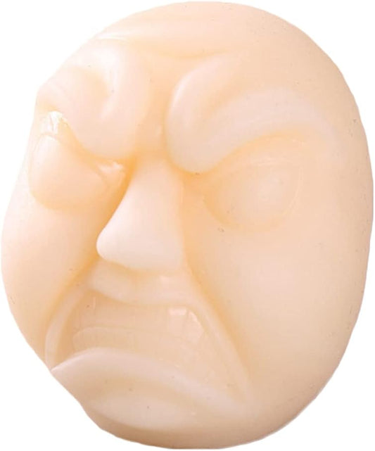 Anxiety Stress Release Fun Toys,Emotion Balls Fidget Toys for Pressures Relief Kneading Toys for All Age,Kids and Adults,Weird Face Bizarre Squeeze Toys. (White, Fury)