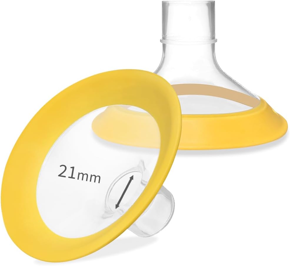 PumpMom-us 21mm Breast Shields Compatible with Medela Breast Pump Parts, Replace Flange Accessories for PersonalFit, Freestyle, Harmony, PersonalFit Flex Breast Shield