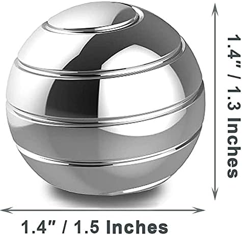 Desktop Motion Toys,Full Body Optical Illusion Fidget Spinner Ball,Creates a Mind-Bending Optical Illusion of Continuously Flowing Top Adult & Kids Pressure Reduction Toys Gifts(Silver)
