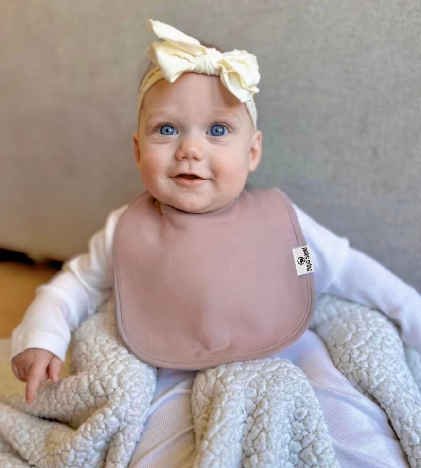 DiaperSquad's Baby Bibs for Drooling and Teething, Bibs for Boys, Baby Girl - Solid Cotton Baby Drool Bibs