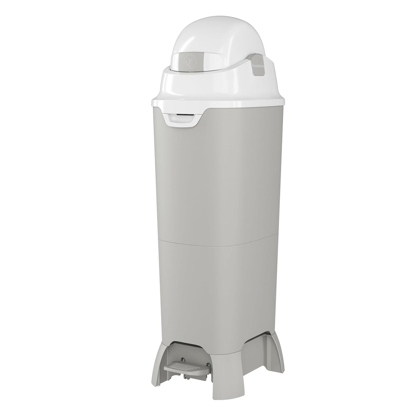 Foundations Hands Free Tall Diaper Pail with Airtight Lid - Durable & Odorless Diaper Disposal, Large Capacity, Holds up to 60 Newborn Diapers, Refill with Any Bags - Gray