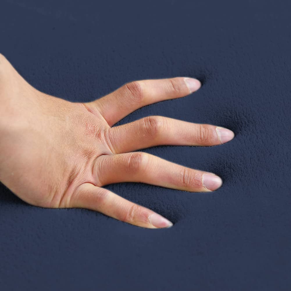 Loartee Coral Velvet Crawling Rug - Area Rug (5.0'x 6'8", Dark Blue) for Toddler Children Play Mat Yoga Mat Exercise Pads Carpet