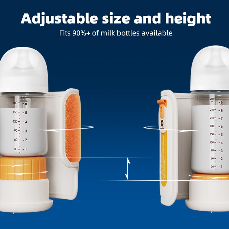 Portable Bottle Warmer for Breastmilk & Formula, Baby Rapid Milk Warmer, Accurate Temperature Control, Retain Nutrients Baby Essentials for Home and Outing(with Charger)