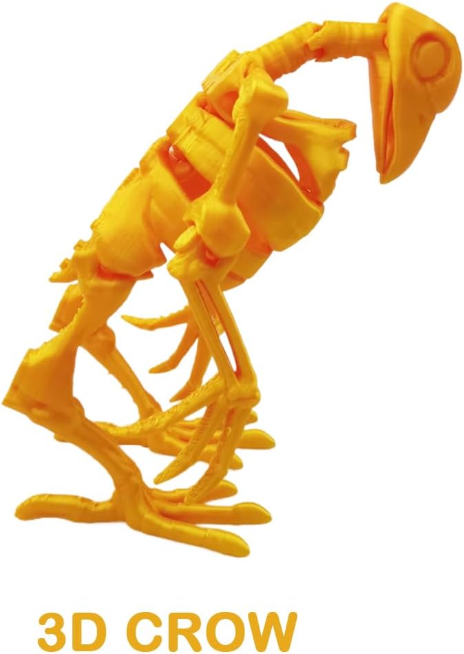 Anditoy 4 Pack 3D Printed Halloween Skeleton Cat Spider Crow Dog Articulated Skeleton Desk Toy for Halloween Indoor Decorations