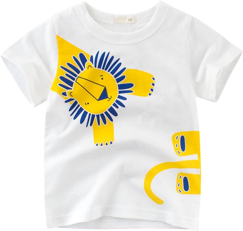 Boys' 4-Pack Excavator Short Sleeve Crewneck T-Shirts Top Tee Size 2-7 Years Toddler Boys' Value Pack Cotton T-Shirt