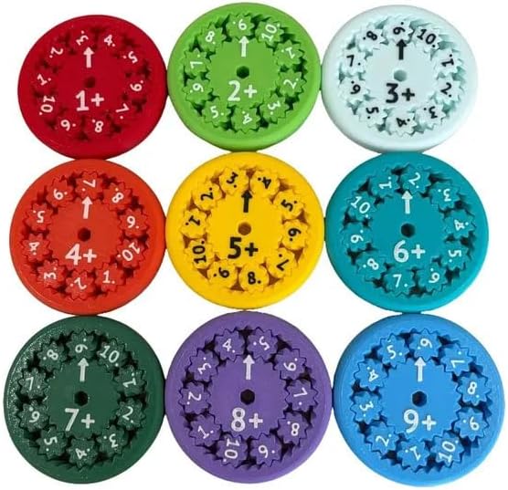 Math Fidget Spinners,Educational Math Fact Fidget Spinners - Learn Division & Multiplication - Perfect for Stimmers & Fidgeters (Add Or Subtract 9pcs)
