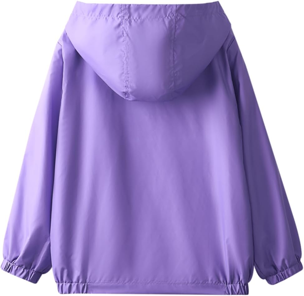 WELAKEN Lightweight Jacket for Girls Kids & Toddler II Girls' Print Water-Resistant Jacket