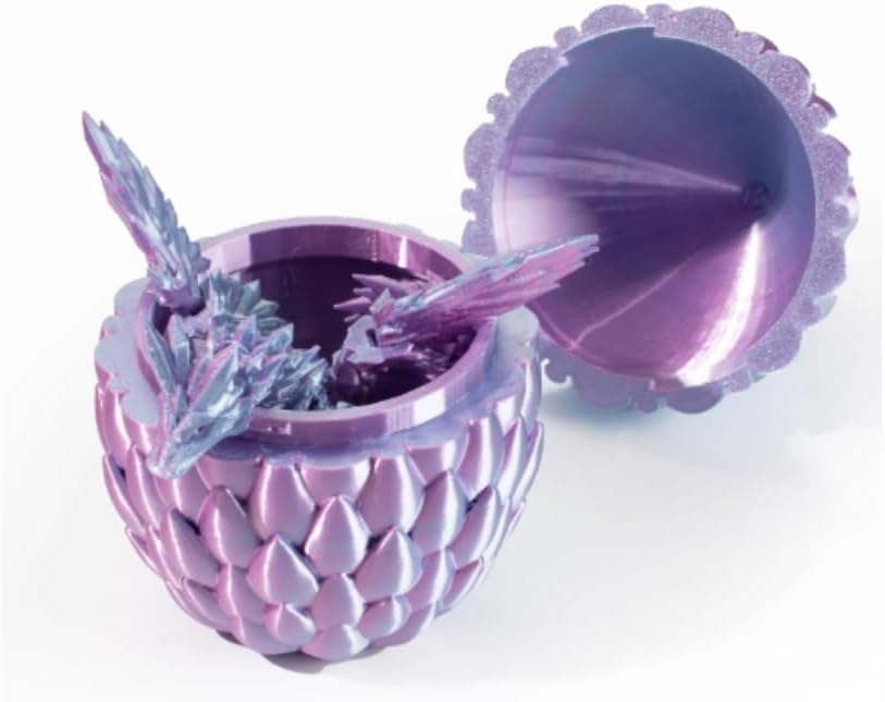 GeRRiT 3D Printed Dragon，Crystal Dragon，3D Printed Stuff，Dragon Fidget Toy，3D Dragon Eggs with Dragon Inside，Home Office Decoration, Administrative Desk Toys (Dream Green)