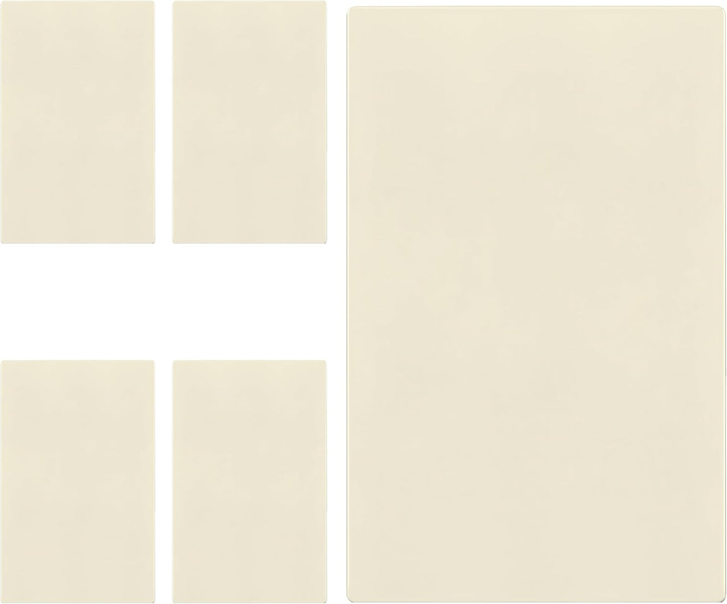 TG Mid-Size Screwless Blank Wall Plate, Child Safe Blank Device Outlet Cover, Medium Size 1-Gang 4.88" H x 3.11" L, Polycarbonate Thermoplastic, UL Listed, SP-MB1-LA5P, Light Almond (5 Pack)