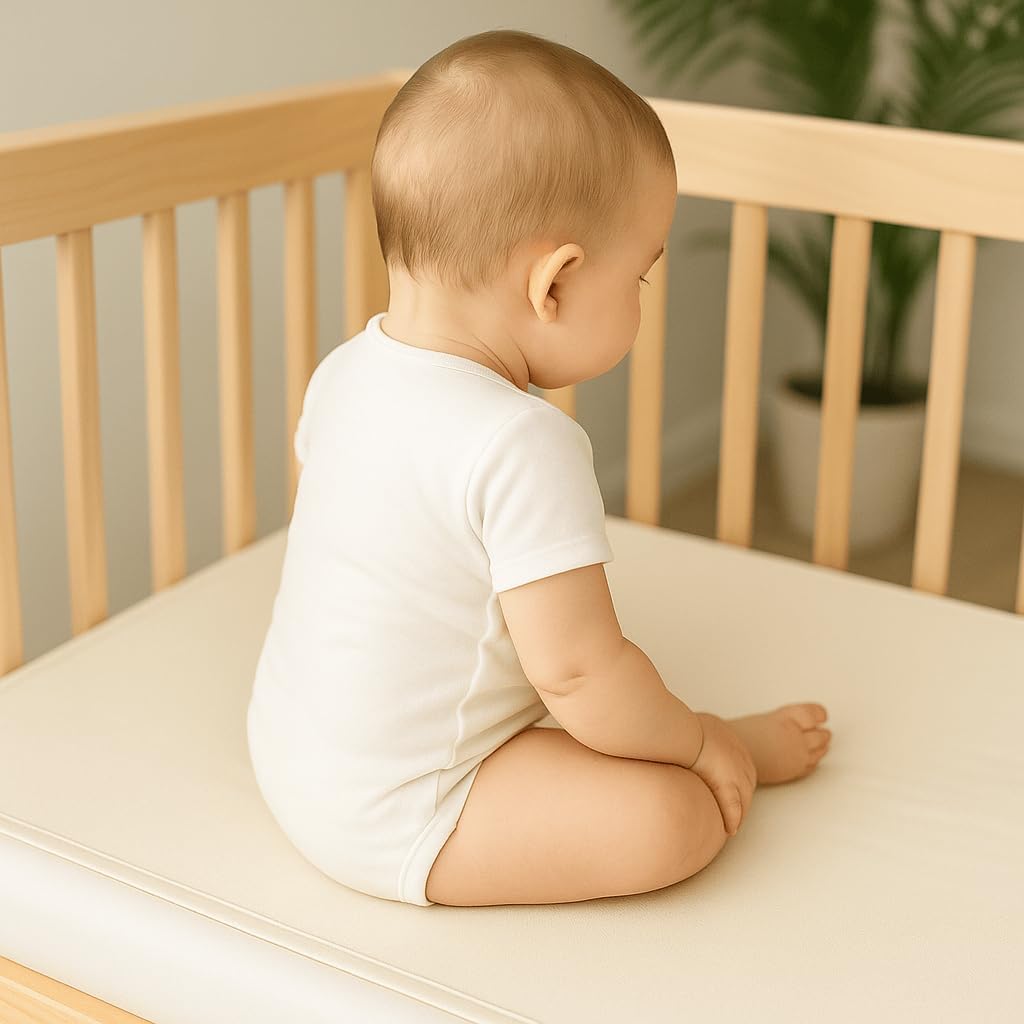 Organic Cotton Crib Mattress Protector - Water Resistant Flat Sheet Liner Pad, Skin Friendly, Chemical-Free Pure Cotton [GOTS-Certified] for Mini Sleeper (31"x18") - Made in USA