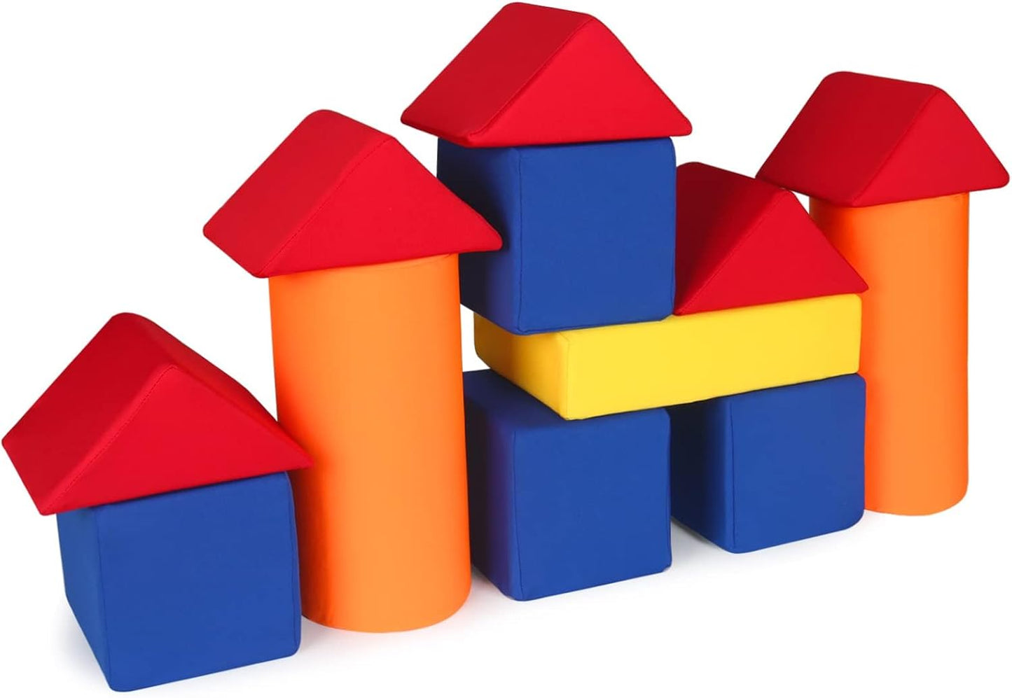 Toddler Foam Building Blocks, 12 PCS + 4 Kinds of Shapes Colourful Stacking Block Sets for Kids, Soft Foam Building Blocks Throwing Toys