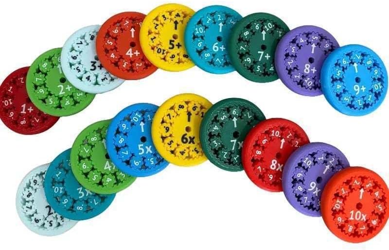 Math Fidget Spinners,Educational Math Fact Fidget Spinners - Learn Division & Multiplication - Perfect for Stimmers & Fidgeters (18pcs)