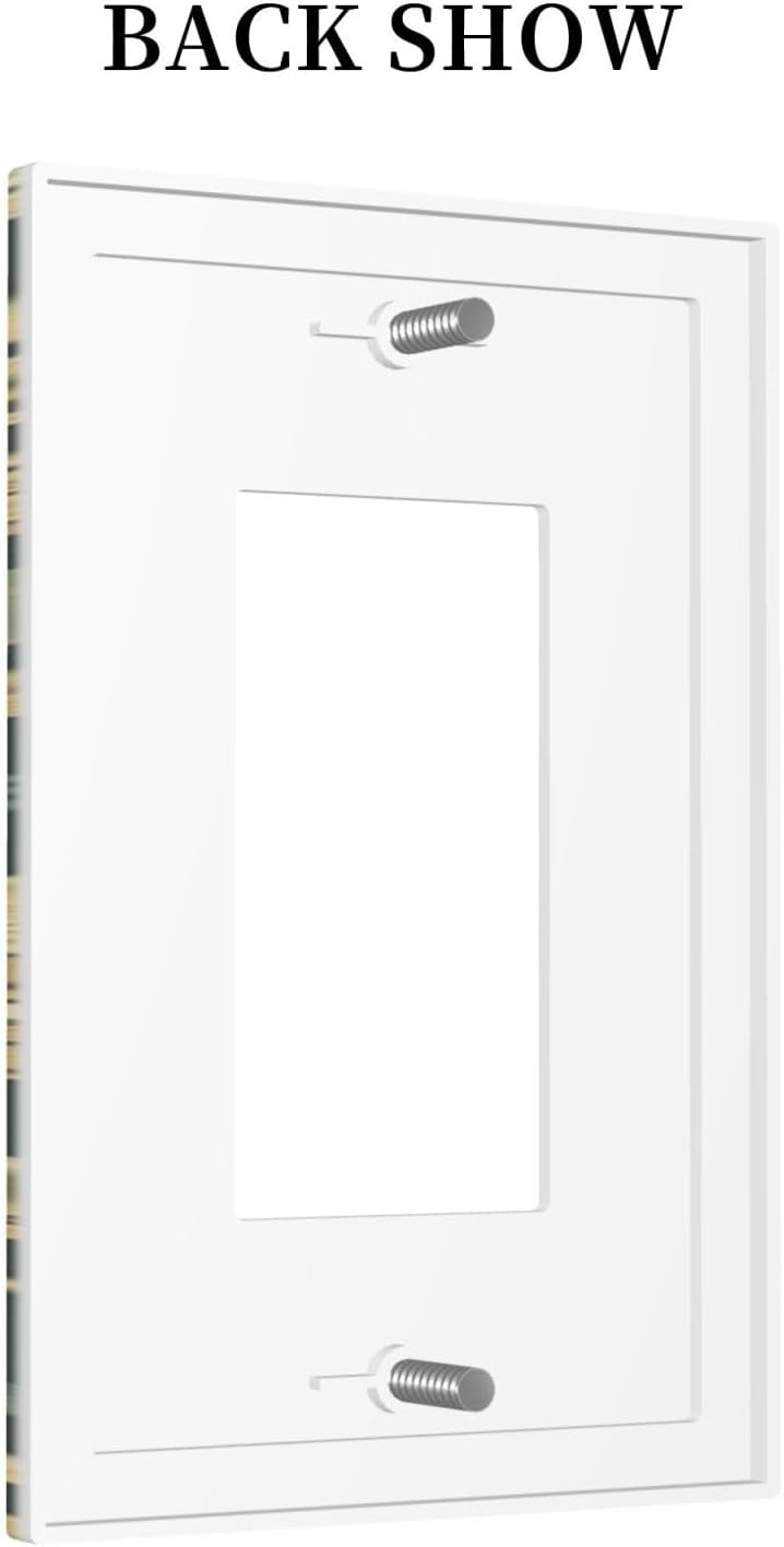 Decorative Outlet Covers William Morris Vintage Botanical Birds Golden Green Leaves 1 Gang Single Rocker Light Switch Cover Plate Wall Plates GFCI Faceplate for Bedroom Home Decor