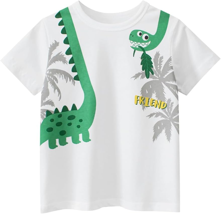 Boys' 4-Pack Excavator Short Sleeve Crewneck T-Shirts Top Tee Size 2-7 Years Toddler Boys' Value Pack Cotton T-Shirt